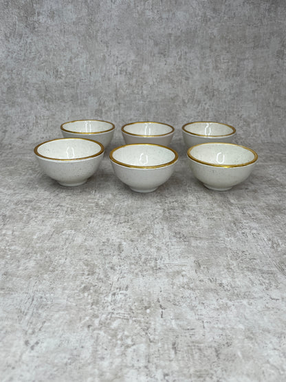 Dip Schalen beige-gold aus Porzellan