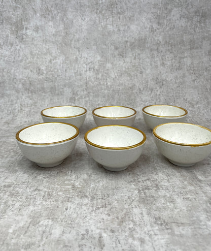 Dip Schalen beige-gold aus Porzellan