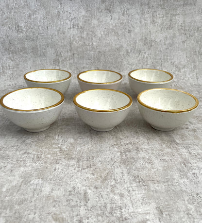 Dip Schalen beige-gold aus Porzellan