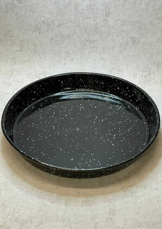 Emaille Backblech - rund - schwarz