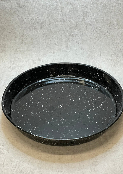 Emaille Backblech - rund - schwarz