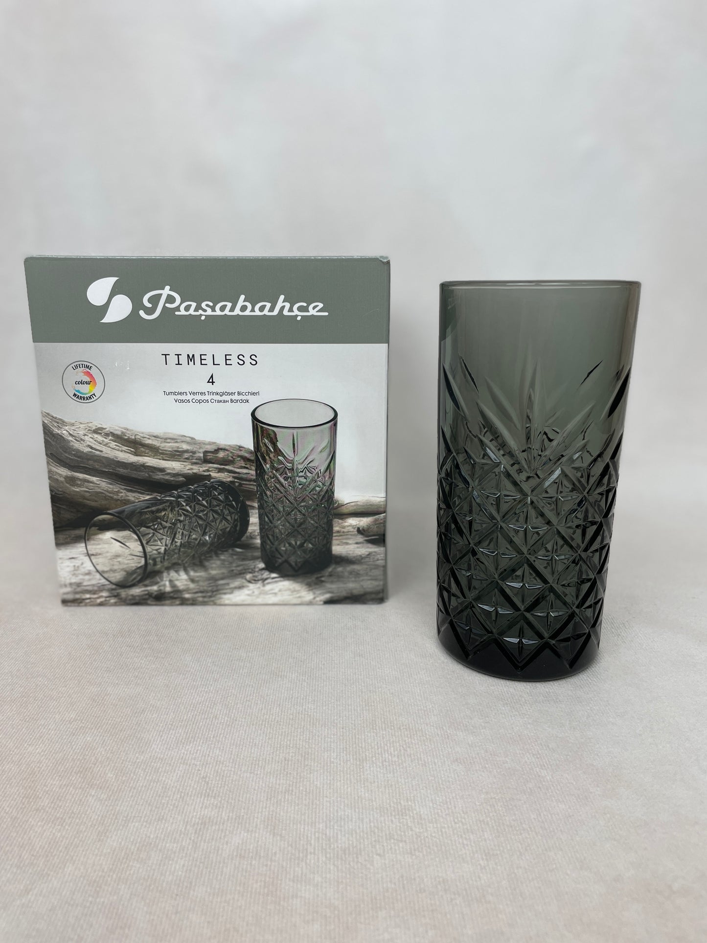 Pasabahce Timeless - 4 Trinkgläser - Grau - Set - Su Bardagi