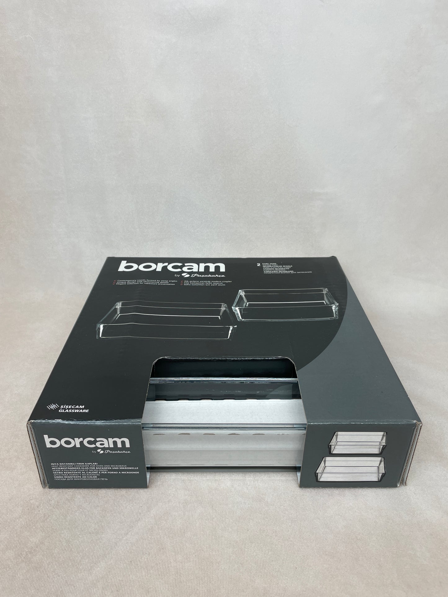 Borcam by Pasabahce - Premium Auflaufform - quadratisch - Set - 2 Formen