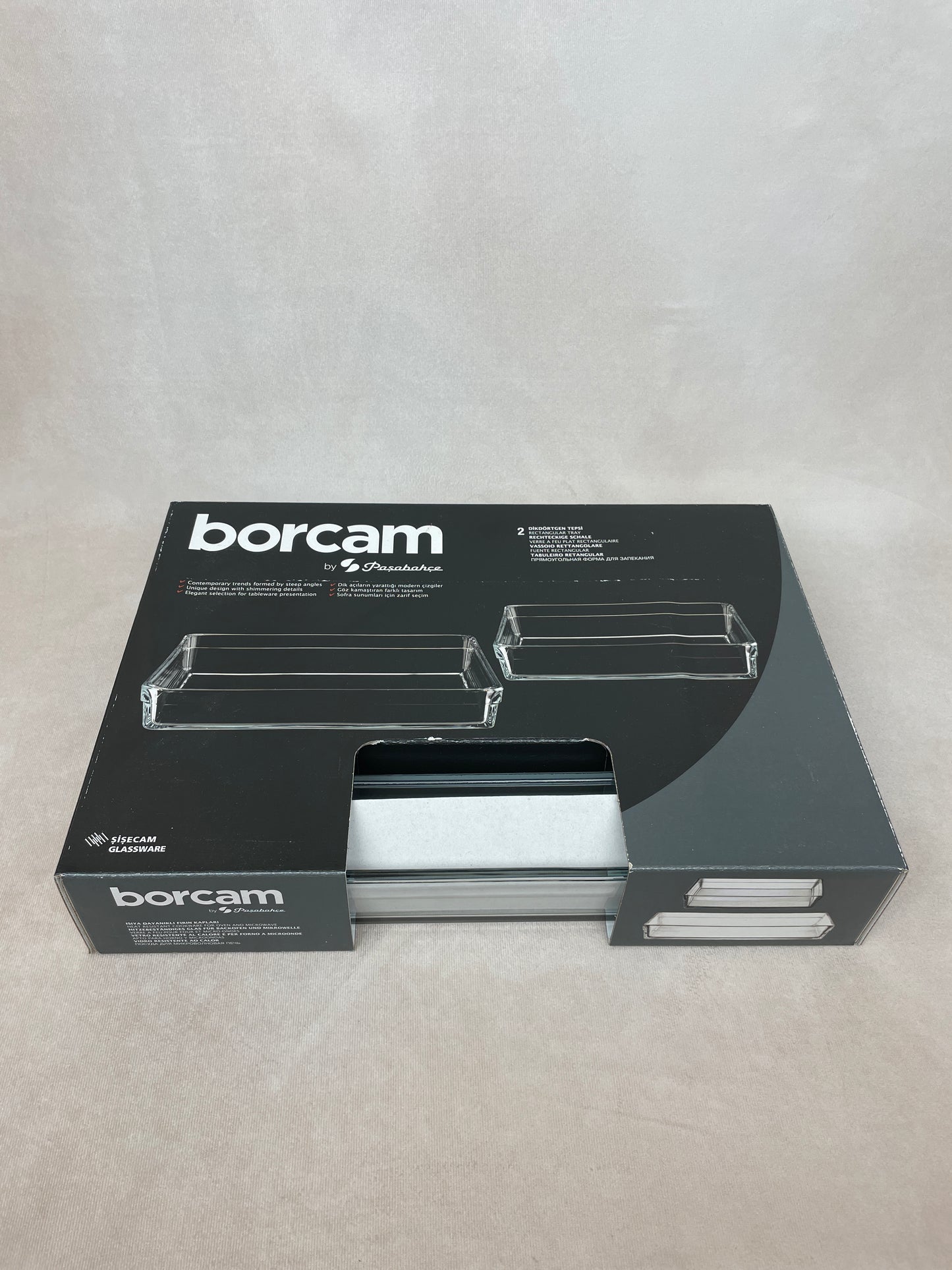 Borcam by Pasabahce - Premium Auflaufform - rechteckig - Set - 2 Formen