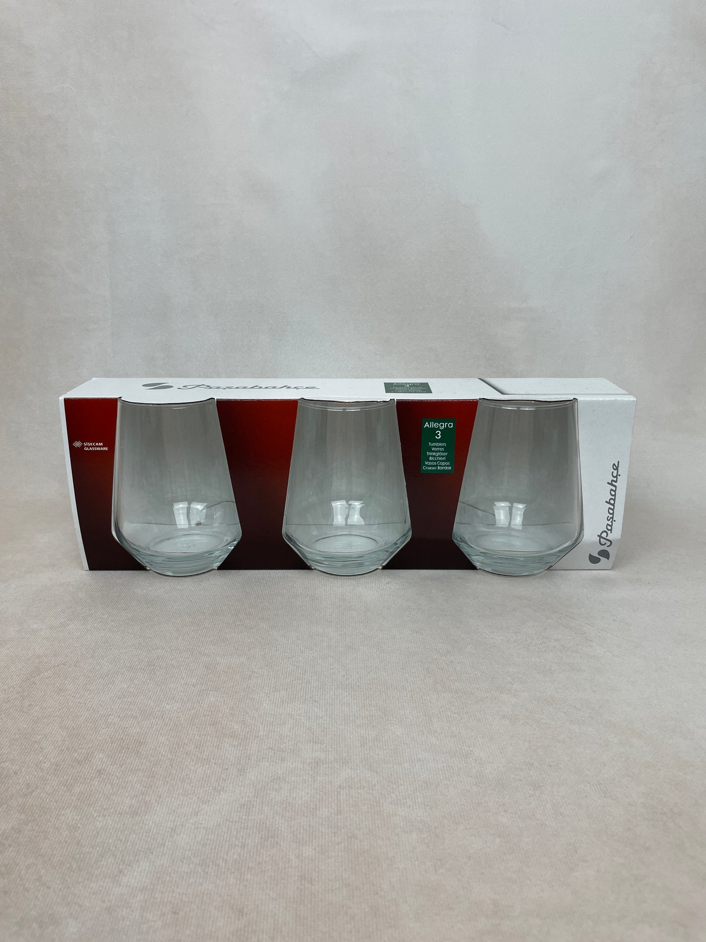 Pasabahce Allegra - 3 Trinkgläser - Set - Su Bardagi - 424 ml