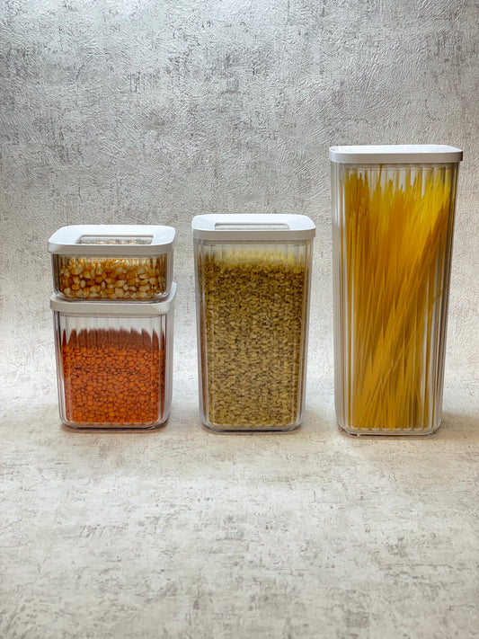 vipahmet - Behälter - quadratisch - Set - 4er - weiß 114