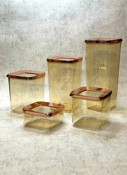 vipahmet - Behälter - quadratisch - Set - 5er - bronze 112