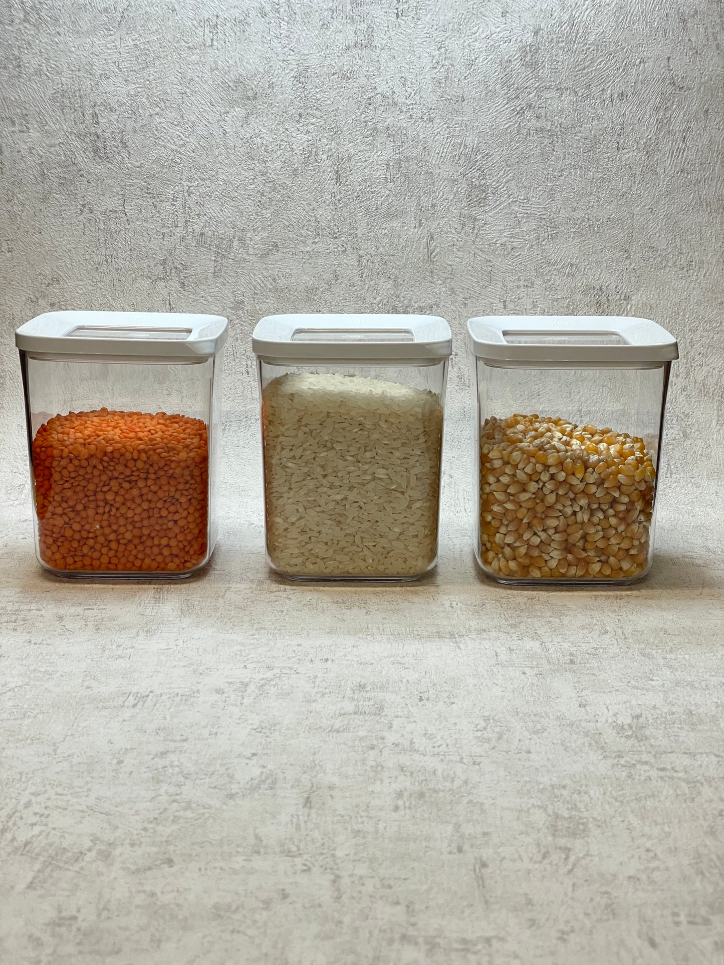vipahmet - Behälter - quadratisch - Set - 3er - weiß 184