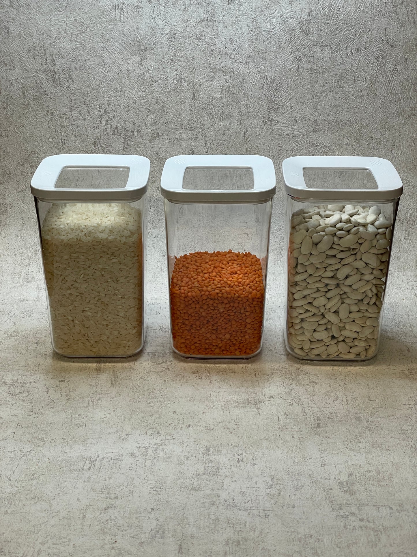vipahmet - Behälter - quadratisch - Set - 3er - weiß 183