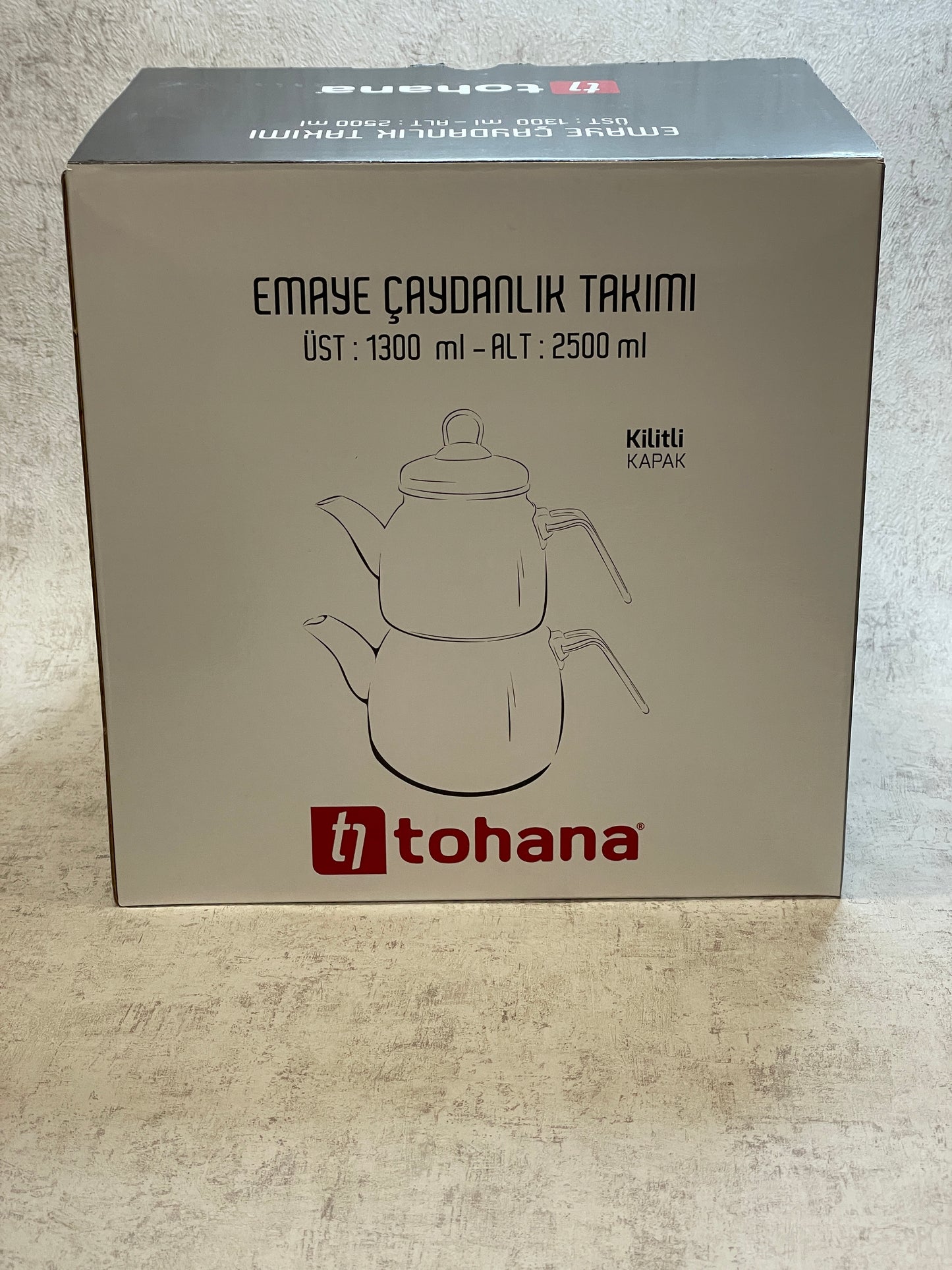 tohana - Teekanne - Emaille - Set - 2er - schwarz/gold