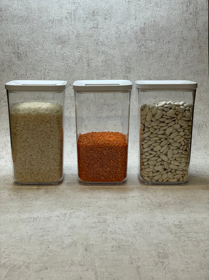vipahmet - Behälter - quadratisch - Set - 3er - weiß 183