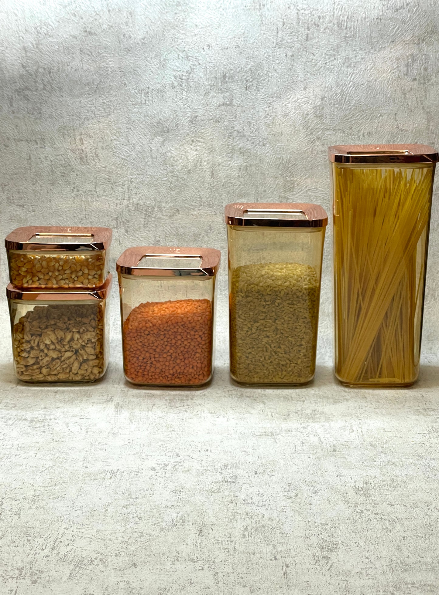 vipahmet - Behälter - quadratisch - Set - 5er - bronze 112