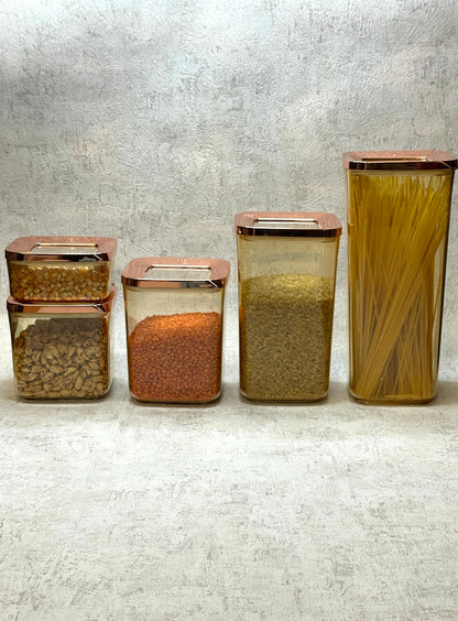 vipahmet - Behälter - quadratisch - Set - 5er - bronze 112