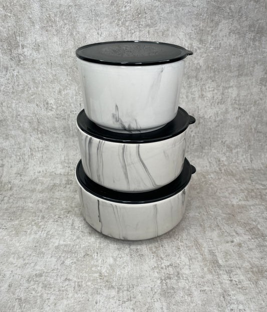 Vorratsdosen mit Deckel  Aus Porzellan mit Marmormuster